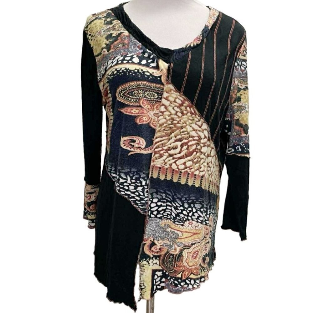 Parsley & Sage Size Medium  Top Blouse Abstract Wearable Art